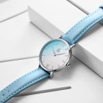 SHENGKE SK Ultra Thin Minialist Creative Starry Sky Women Watch with Genuine Leather Stainless Steel Mesh Band Floral Watch - Image 5